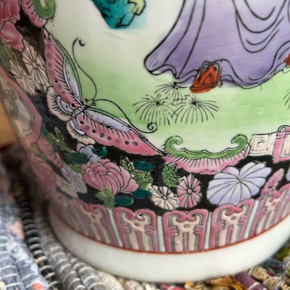 Antique 24" Chinese Famille Rose Large Porcelain Vase 24" Tall - Picture 12 of 16